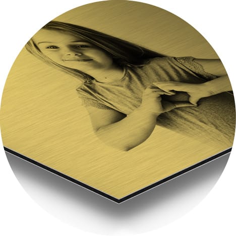 Brushed gold Aluminium prints