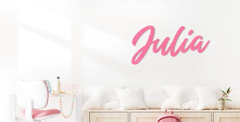 Modern and sound absorbing Felt Letters made from recycled plastic bottles