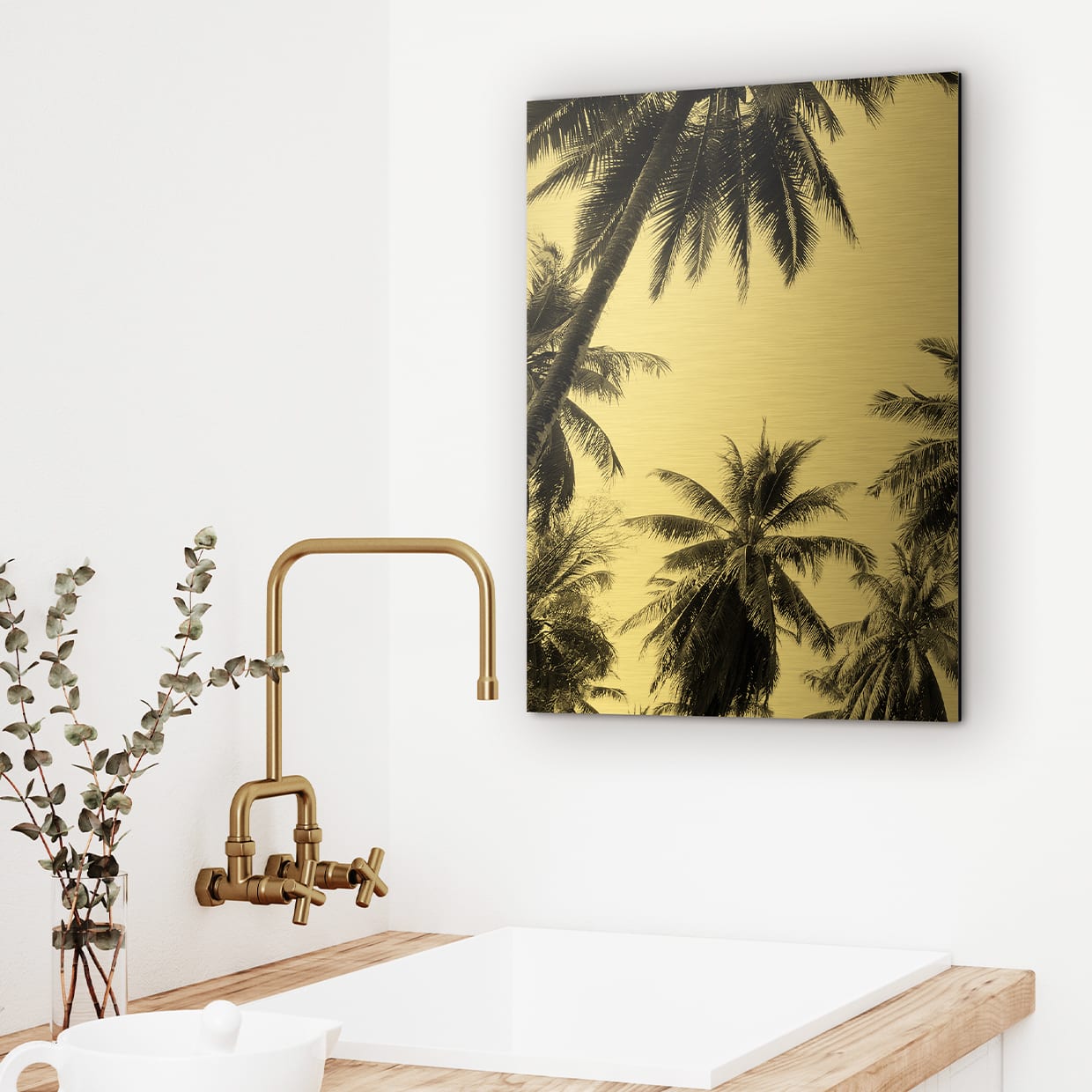 Brushed Gold-coloured aluminium print